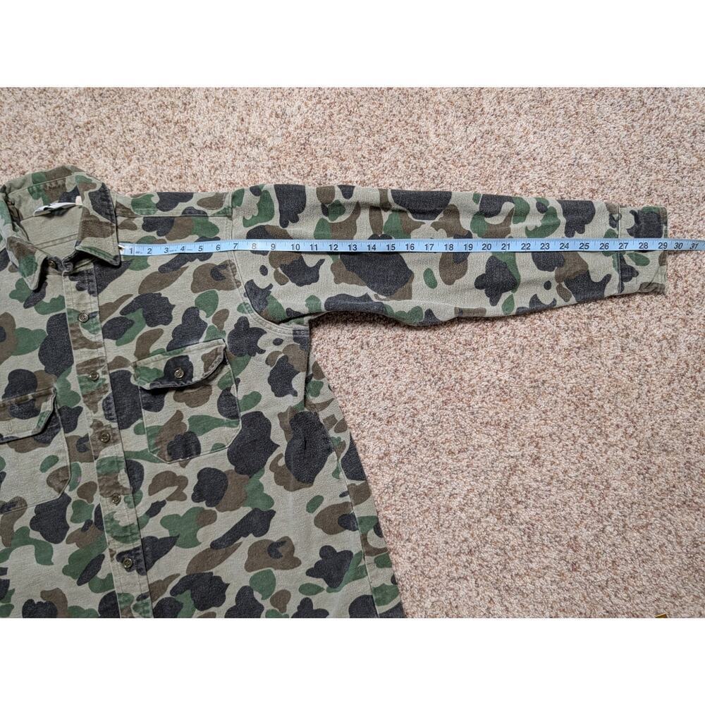 VINTAGE BLACK DUCK Long Sleeve button up, L/XL, Camo heavy Flannel Shirt - Picture 6 of 8